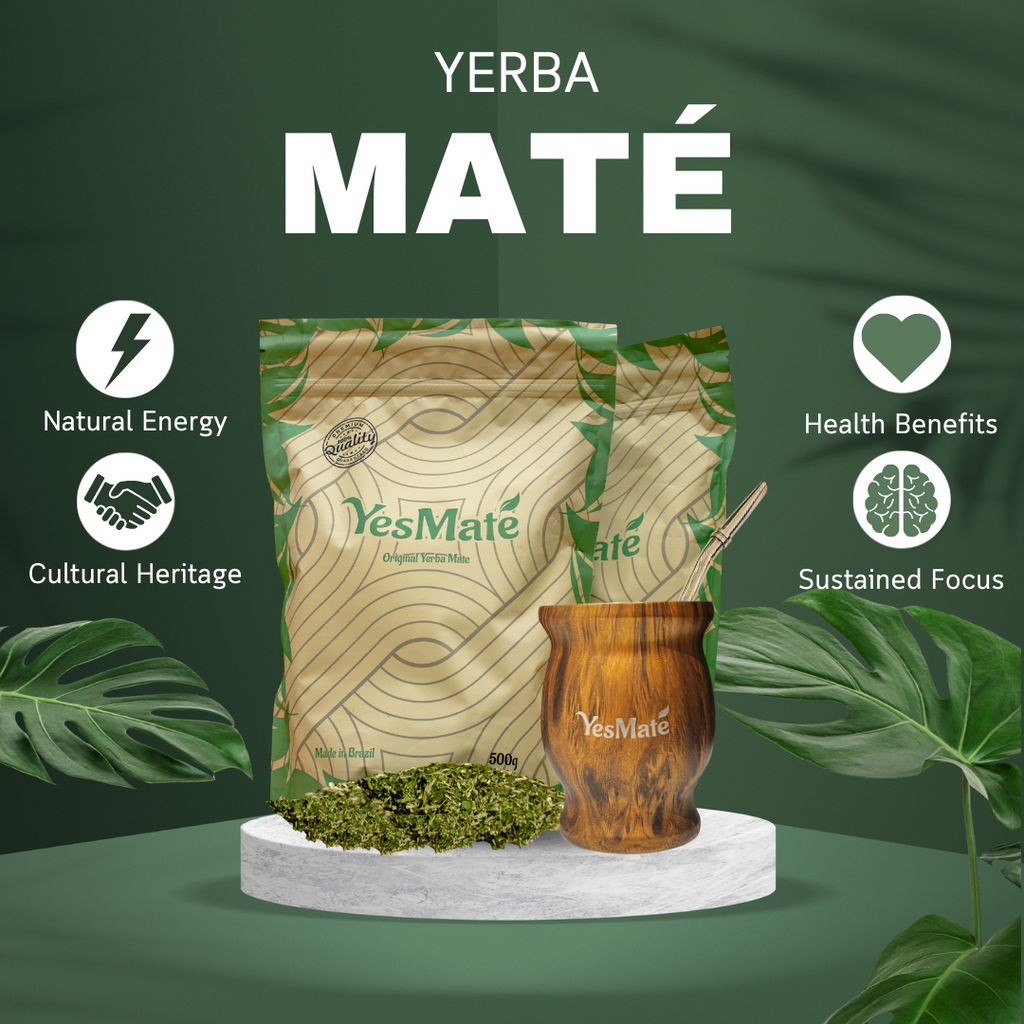 YesMate 1L Thermos Flask + 500g Yerba Mate