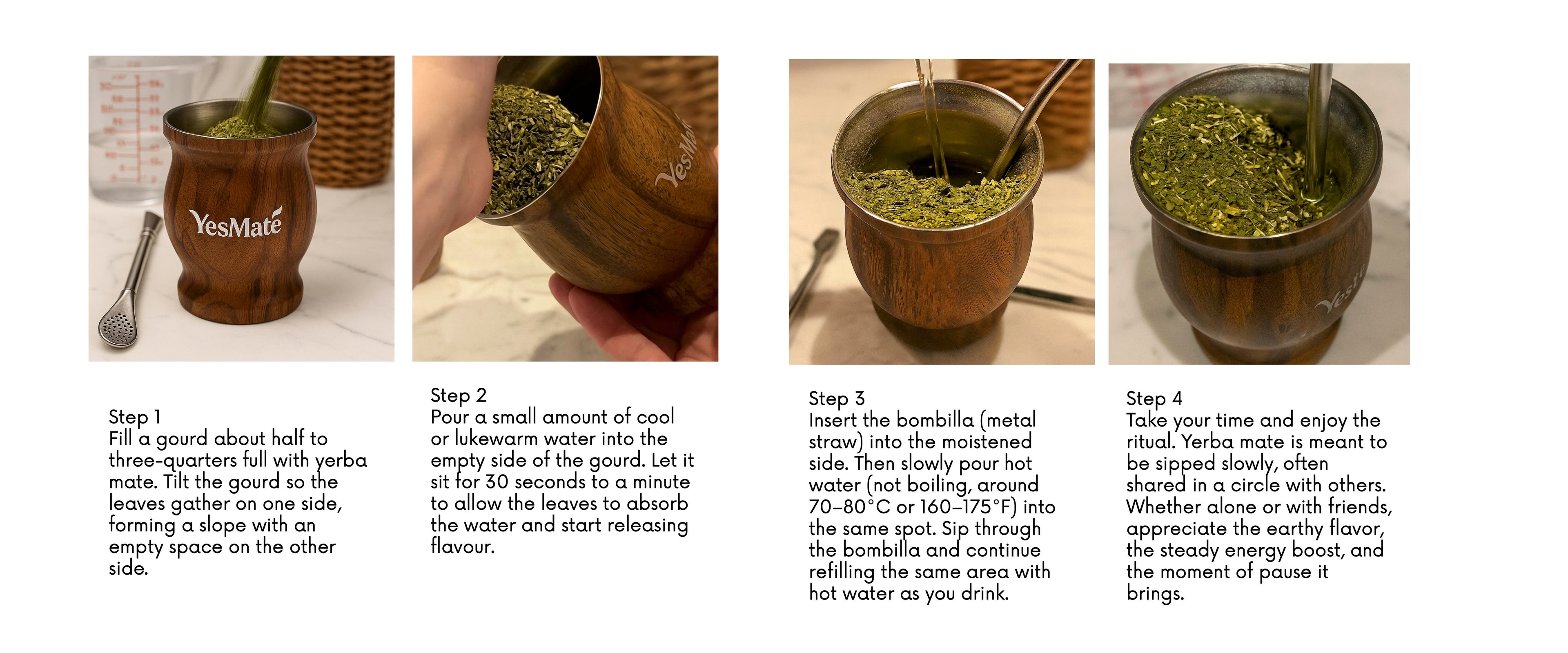 YesMate Yerba Mate Kit (Gourd + Bombilla) YesMate