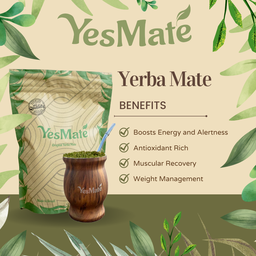 YesMate Yerba Mate Starter Kit (Gourd + Bombilla + Yerba Mate 500g)