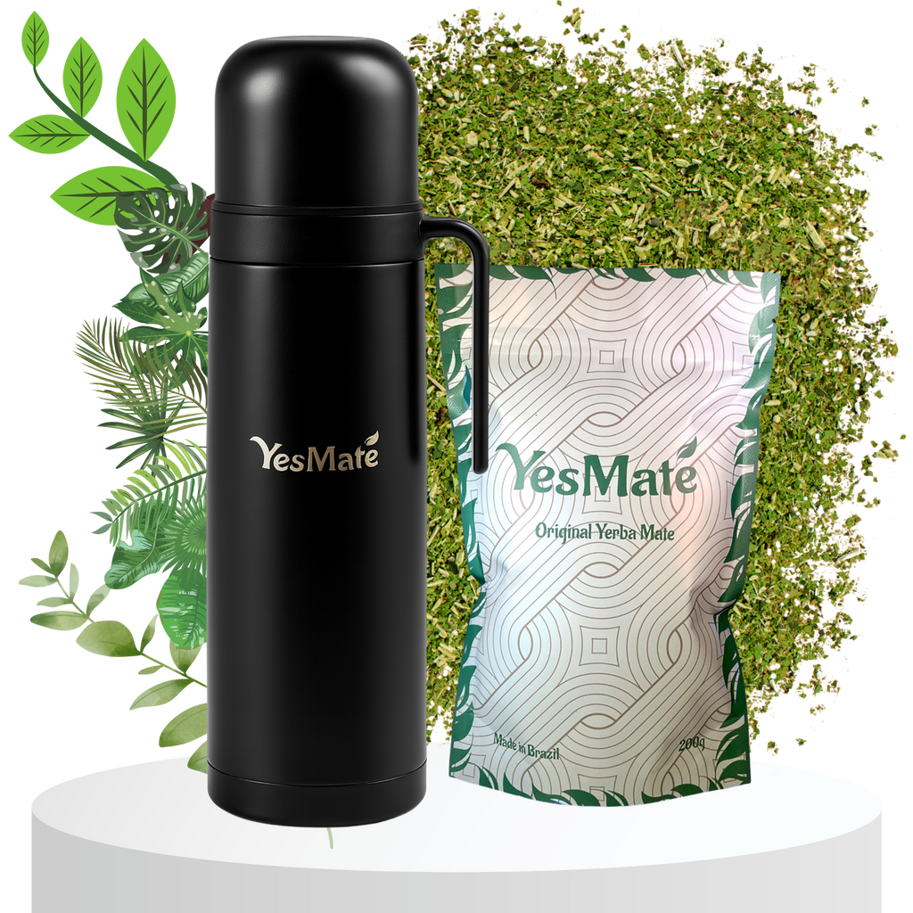 YesMate 1L Thermos Flask + 200g Yerba Mate YesMate