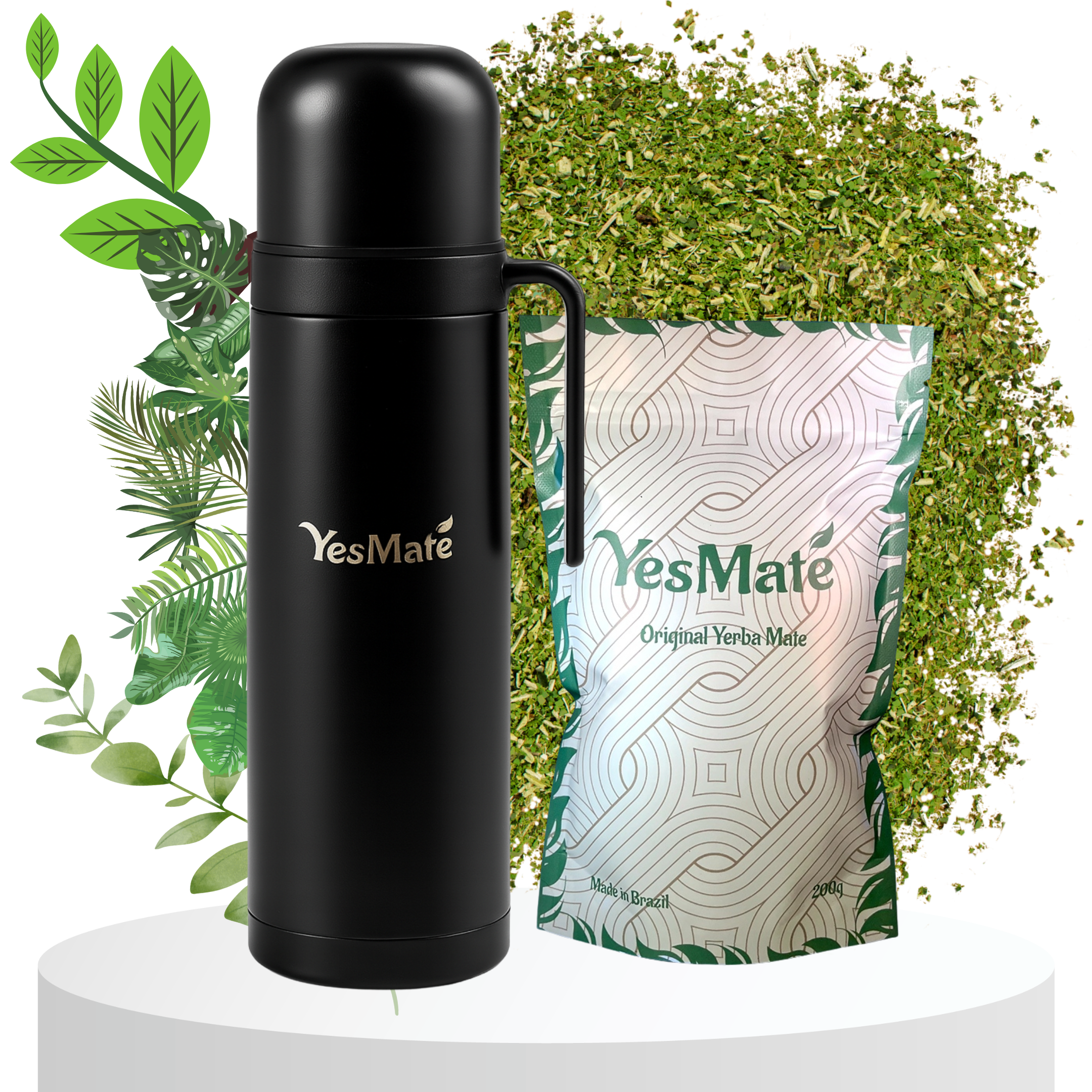 YesMate 1L Thermos Flask + 200g Yerba Mate YesMate