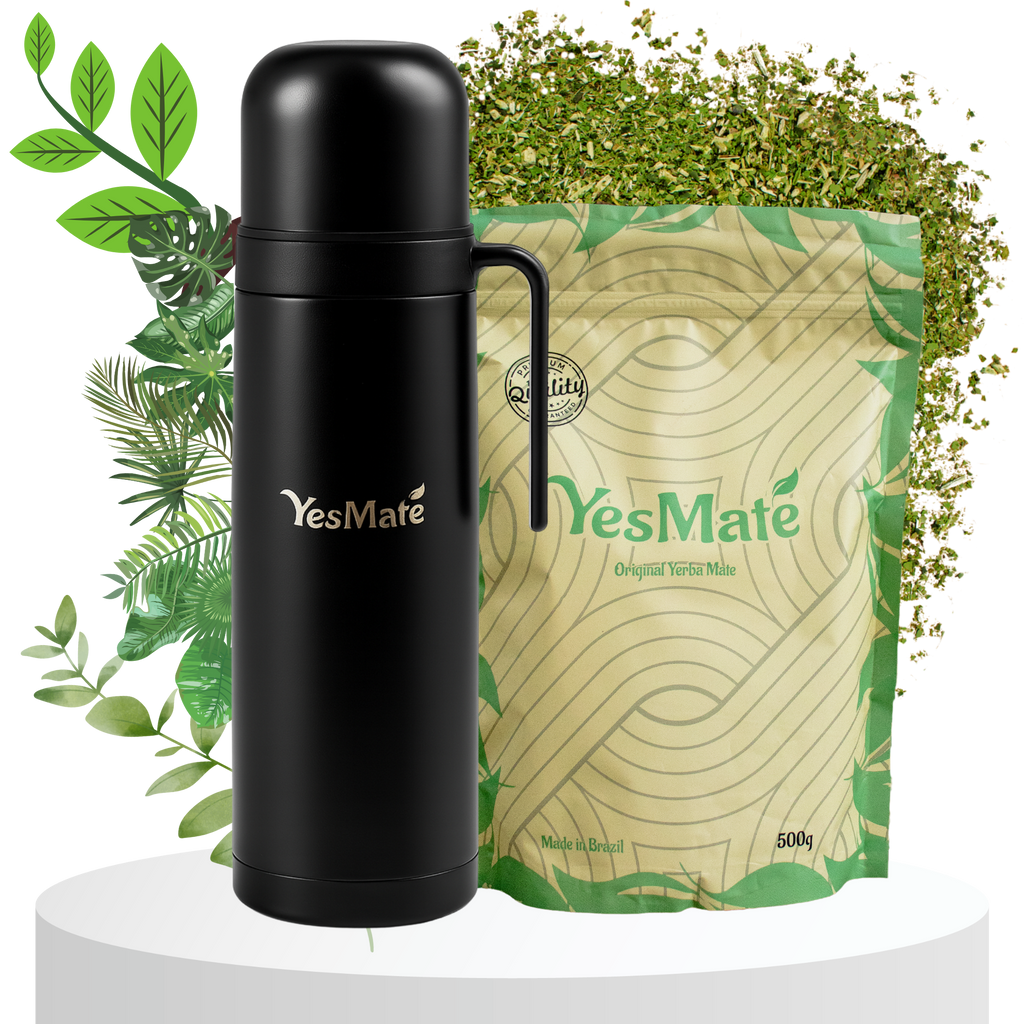 YesMate 1L Thermos Flask + 500g Yerba Mate